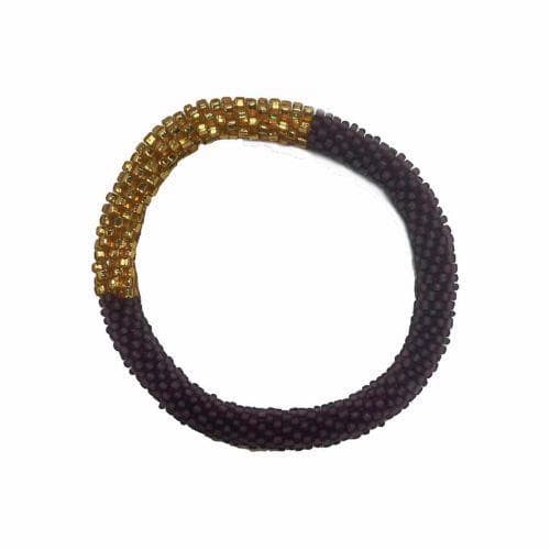 LÃˆ MOSCH - Nepal Perle Armbånd, Guld/Lilla
