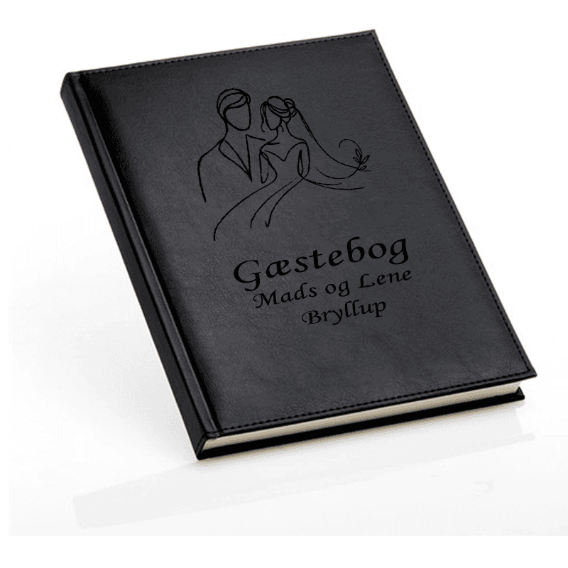 Gæstebog til bryllup - Sort - B5