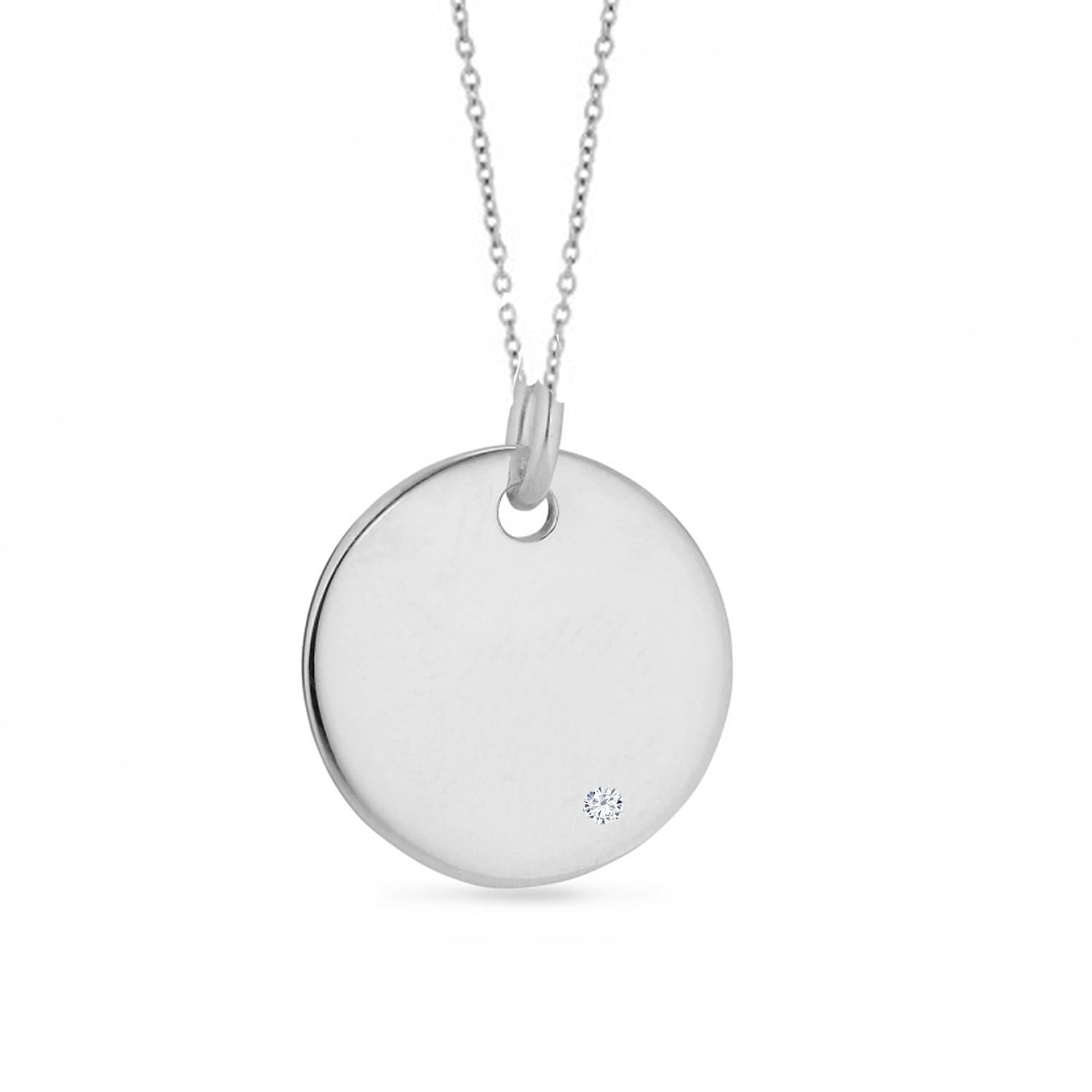 Dahl Lovetag sølv med 0,05 diamant vedhæng inkl. kæde