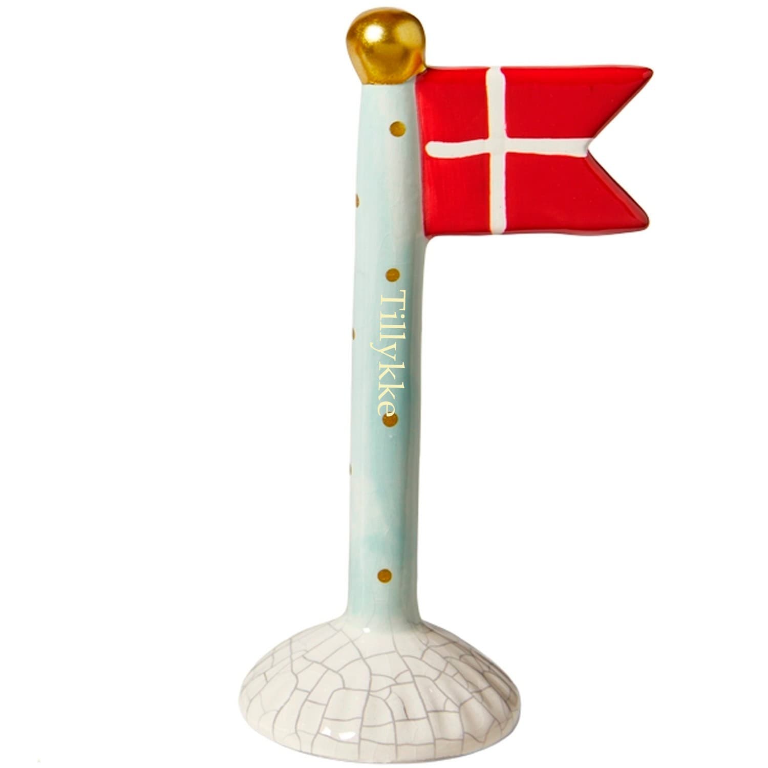 Speedtsberg flag 14 cm - Turkis med prikker