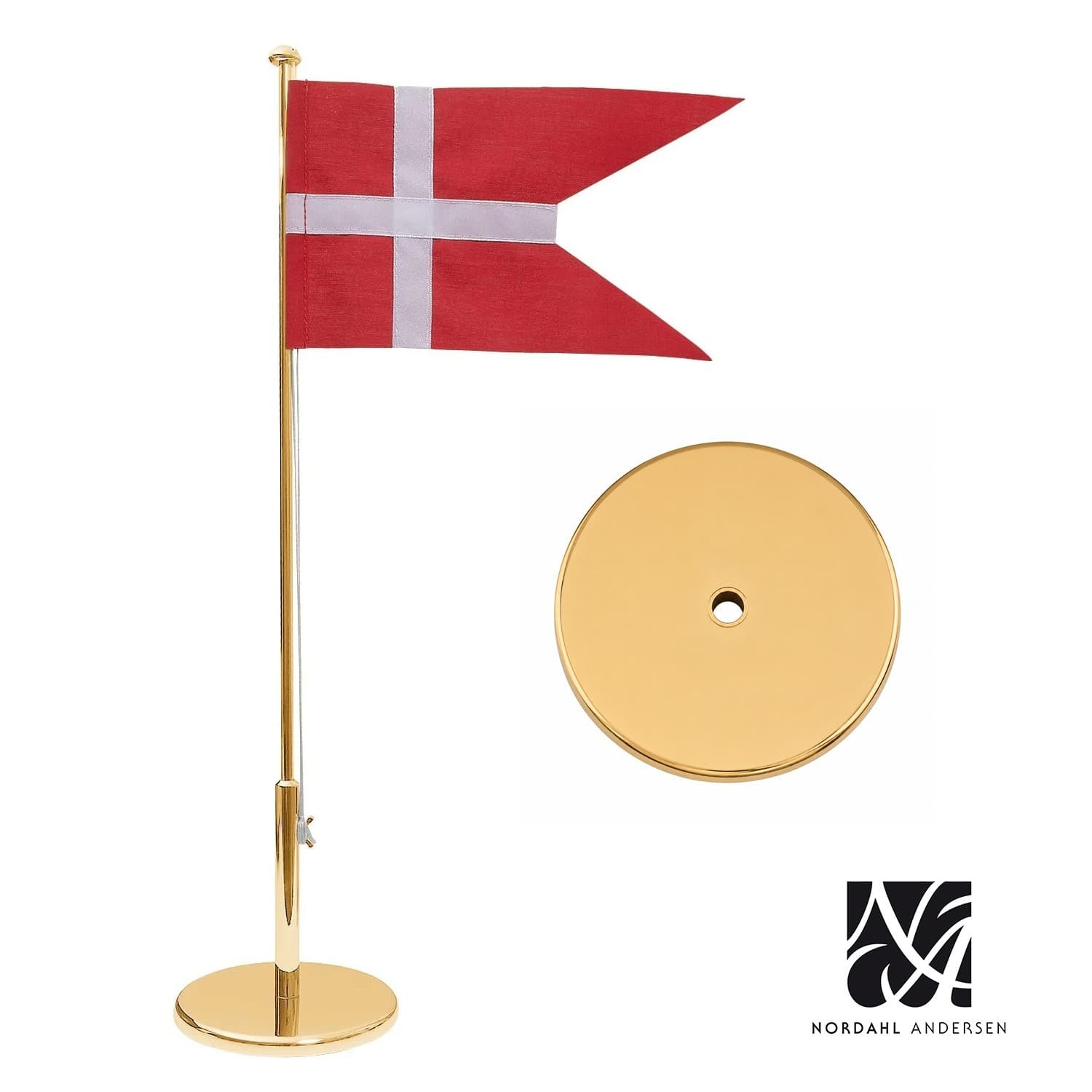 Nordahl Andersen Bordflag 40 cm Forgyldt