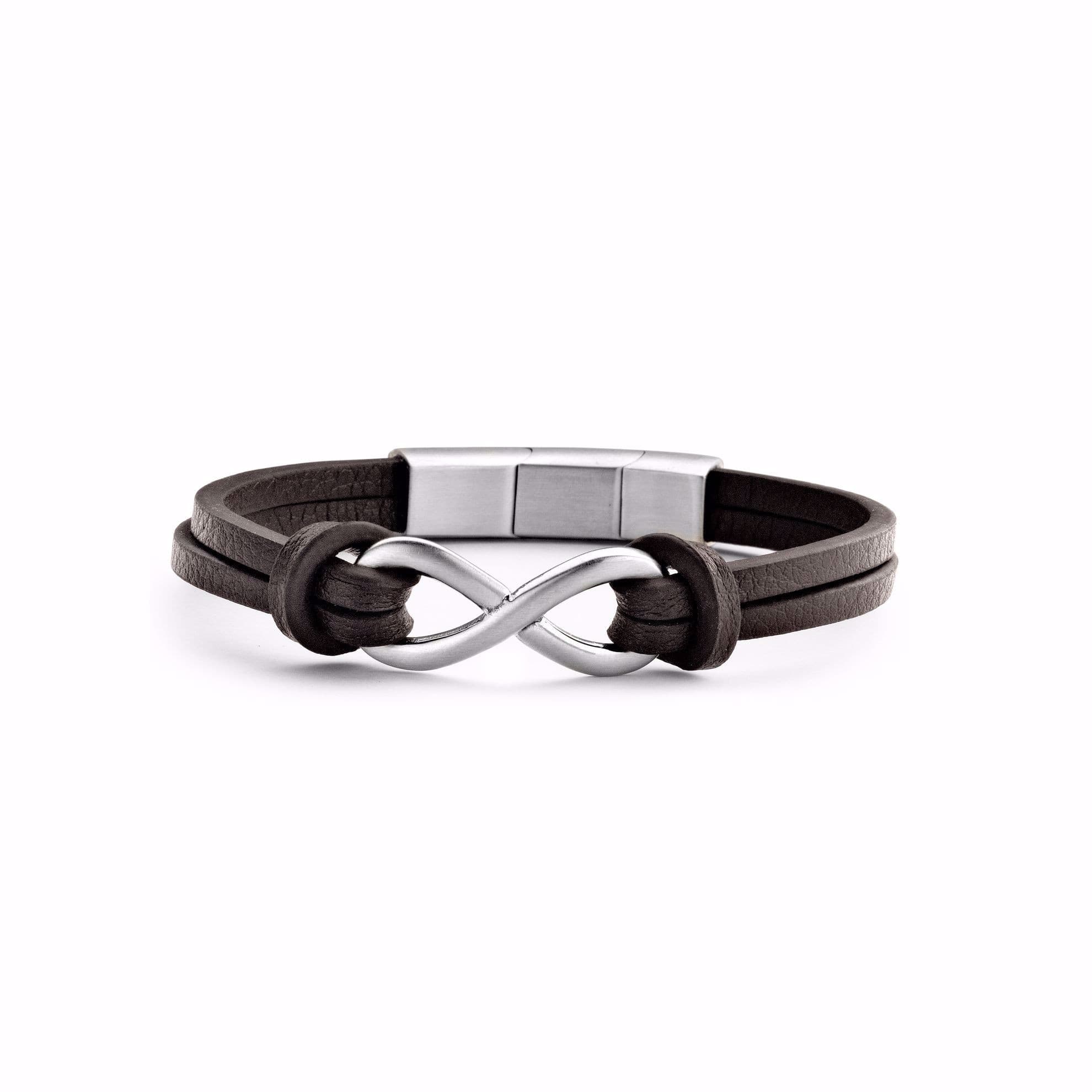 Frank 1967 herre læder armbånd i sort med infinity
