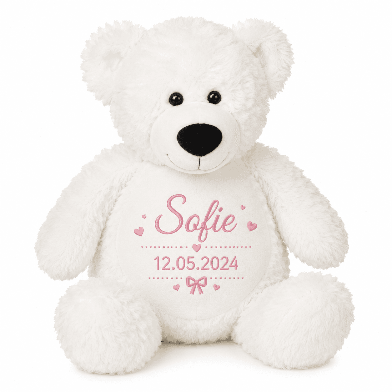 Navnebamse - BOBBY Bjørn - Hvid - 41 cm