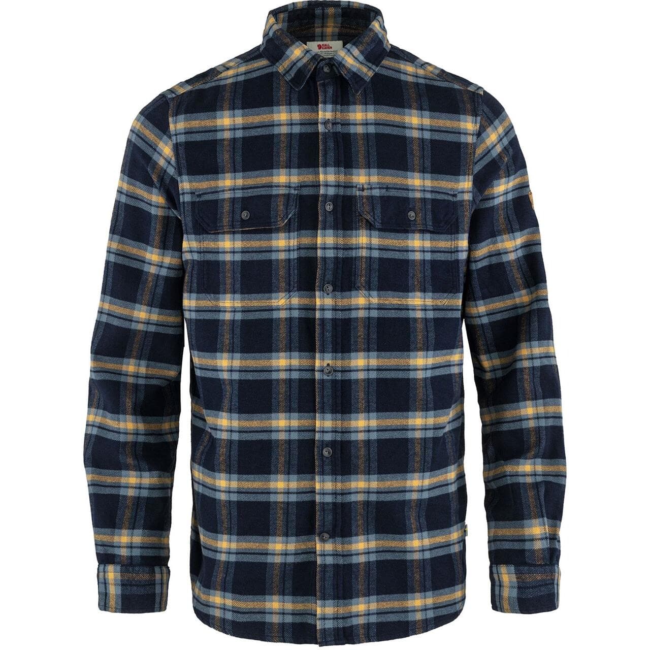 Fjällräven Mens Övik L/S Heavy Flannel Shirt  (Blå (DK NAVY-BUCKWHEAT BRWN/555-232) X-small)