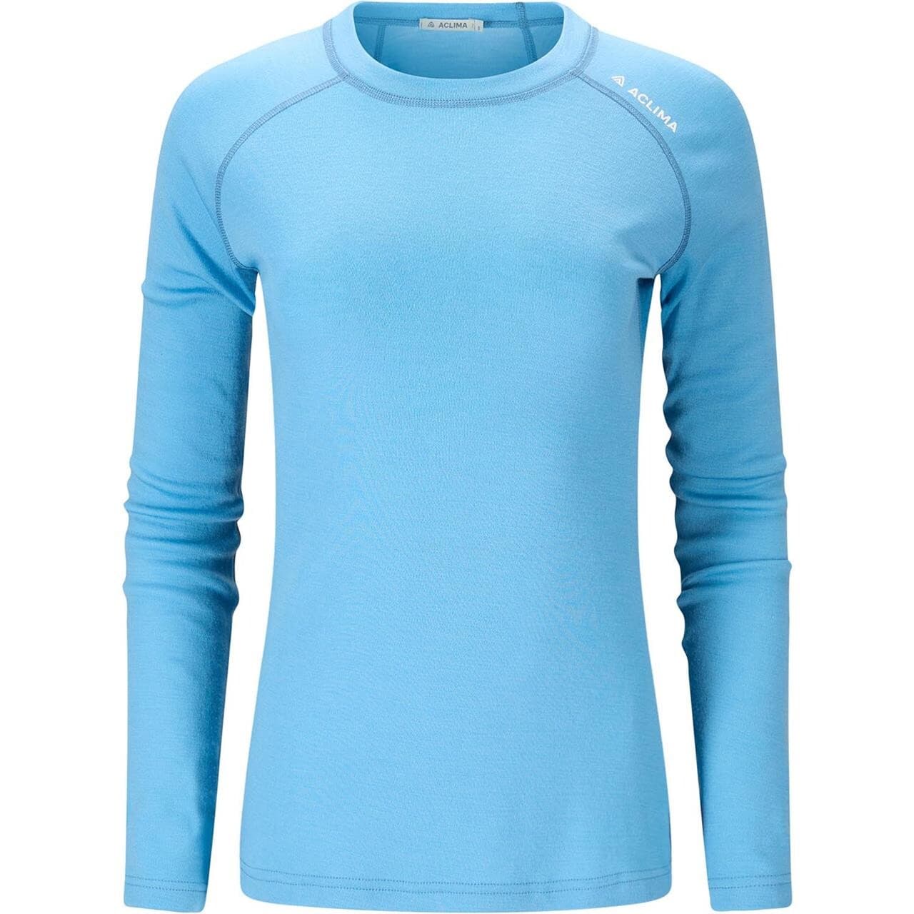 Aclima Womens WarmWool Crew Neck Shirt  (Blå (NIAGARA) X-large)