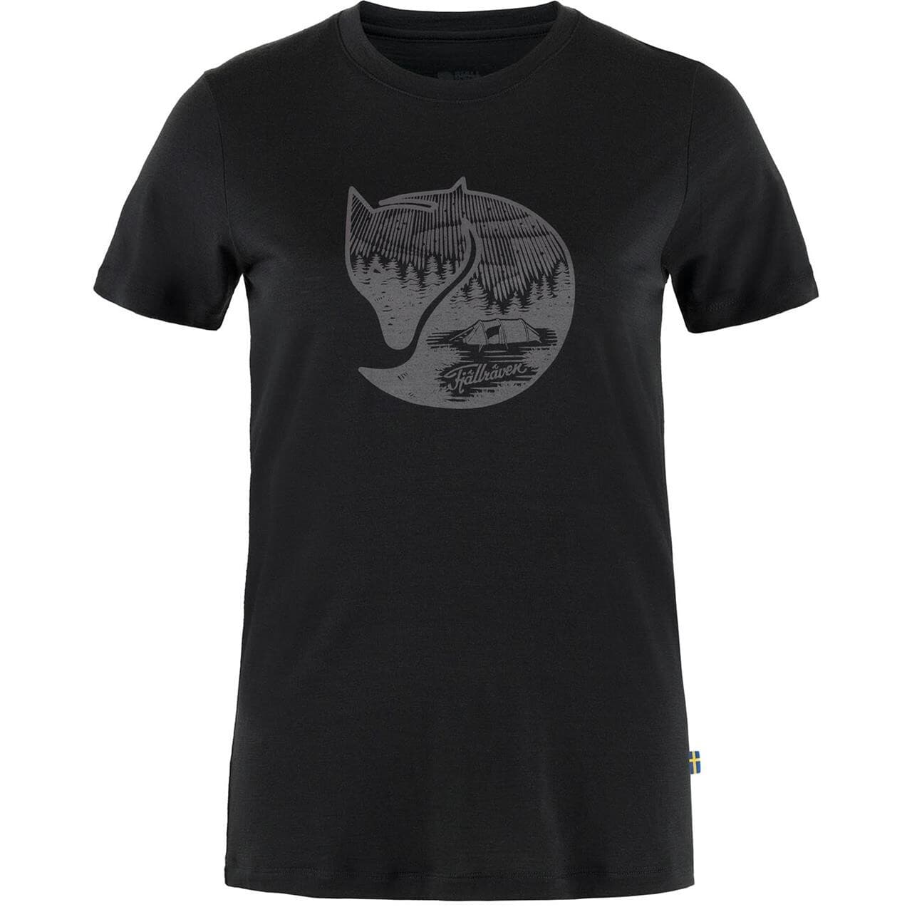 Fjällräven Womens Abisko Wool Fox S/S  (Sort (BLACK-IRON GREY/550-048) X-small)
