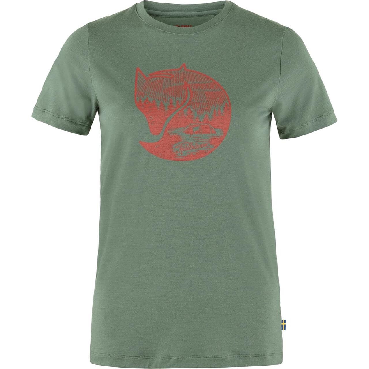 Fjällräven Womens Abisko Wool Fox S/S  (Grøn (PATINA GRN-TERRC BRWN/614-243) Small)