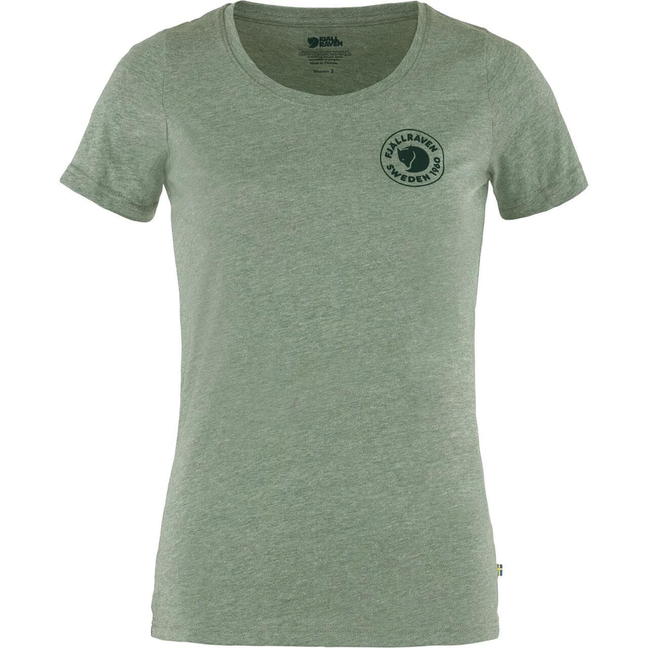 Fjällräven Womens 1960 Logo T-shirt  (Grøn (PATINA GREEN-MELANGE/614-999) Large)