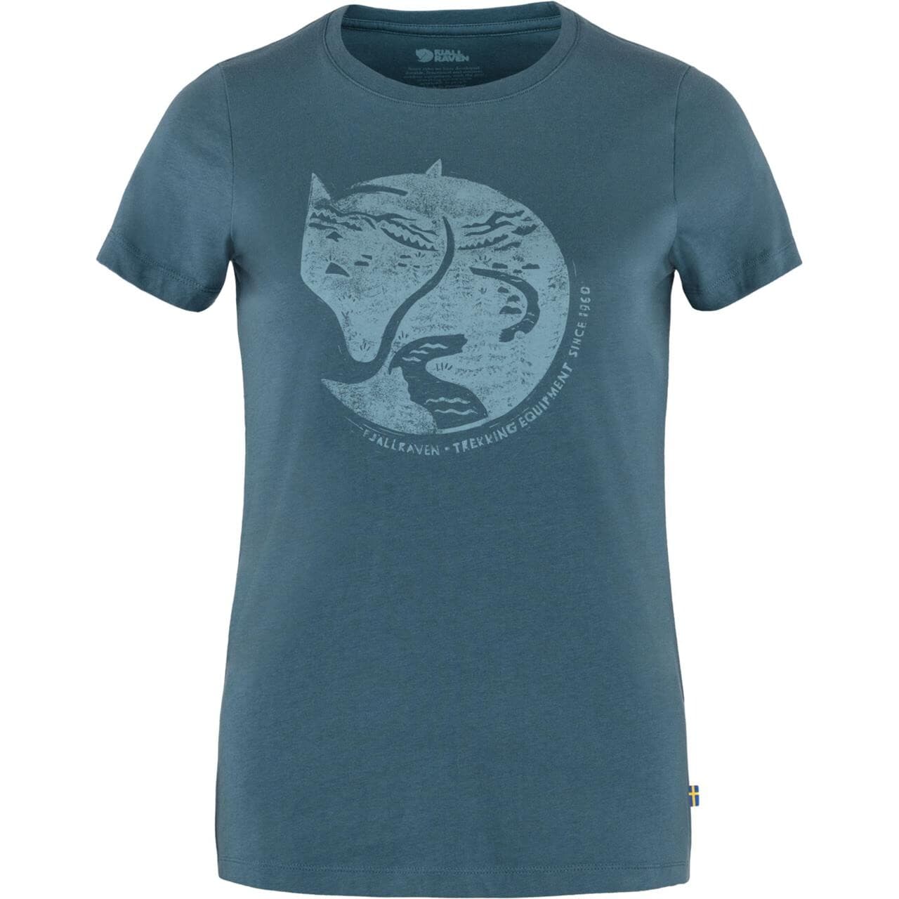 Fjällräven Womens Arctic Fox Print T-shirt  (Blå (INDIGO BLUE/534) X-small)