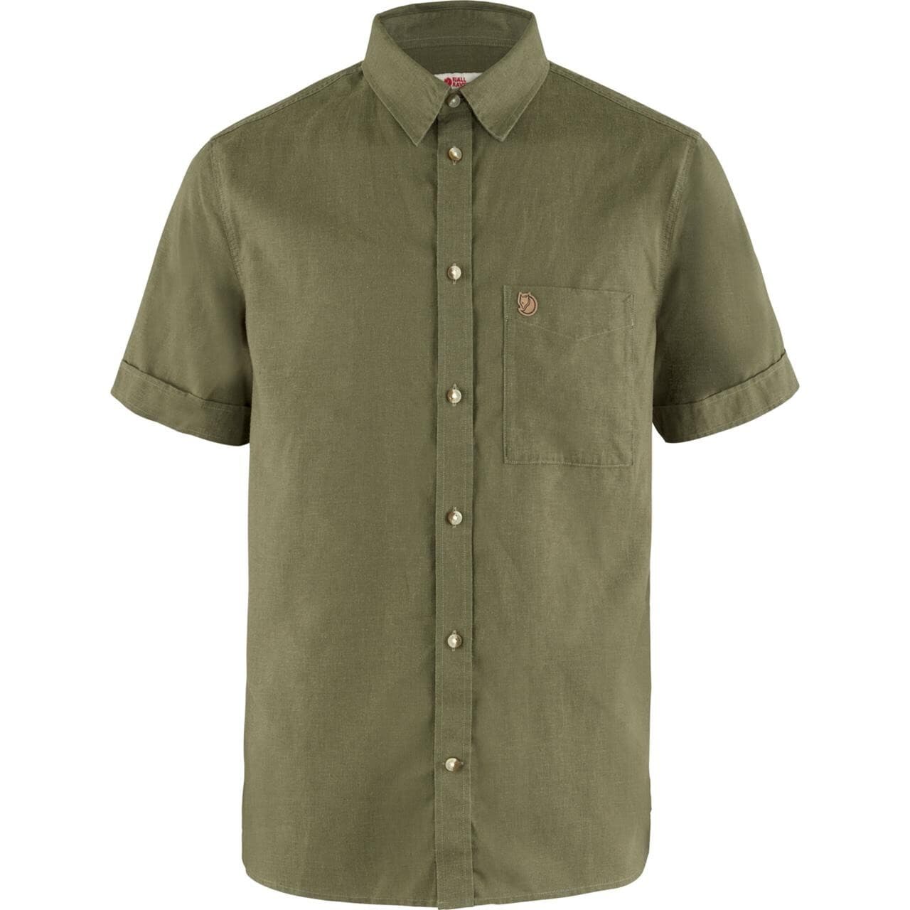Fjällräven Mens Övik Travel Shirt S/S  (Grøn (GREEN/620) Small)