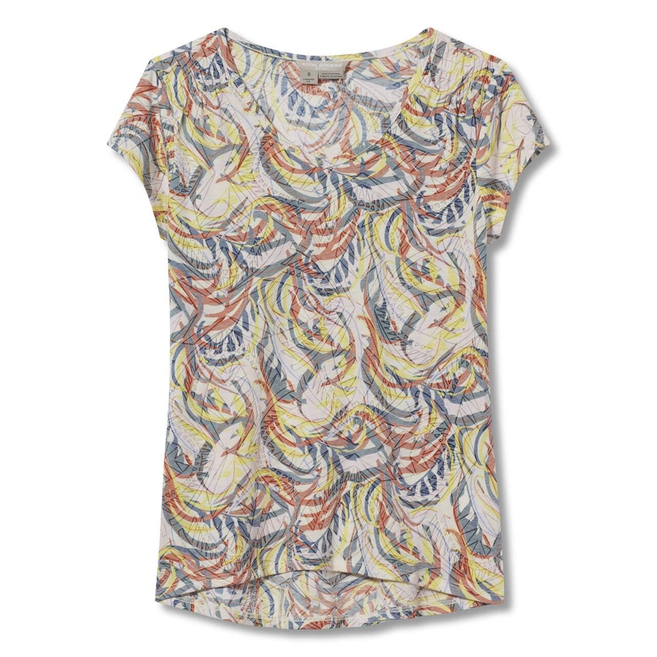 Royal Robbins Womens Featherweight Tee  (Hvid (IVORY CAULFIELD PT) Medium)