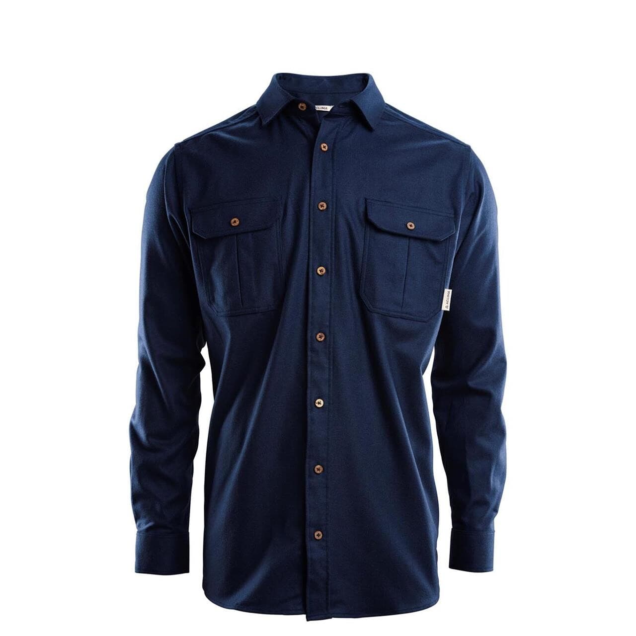 Aclima Mens Leisurewool Reborn Woolshirt  (Blå (NAVY MELANGE) Small)