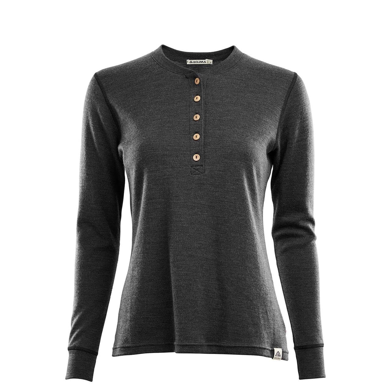 Aclima Womens WarmWool Granddad Shirt (Grå (MARENGO) Small)