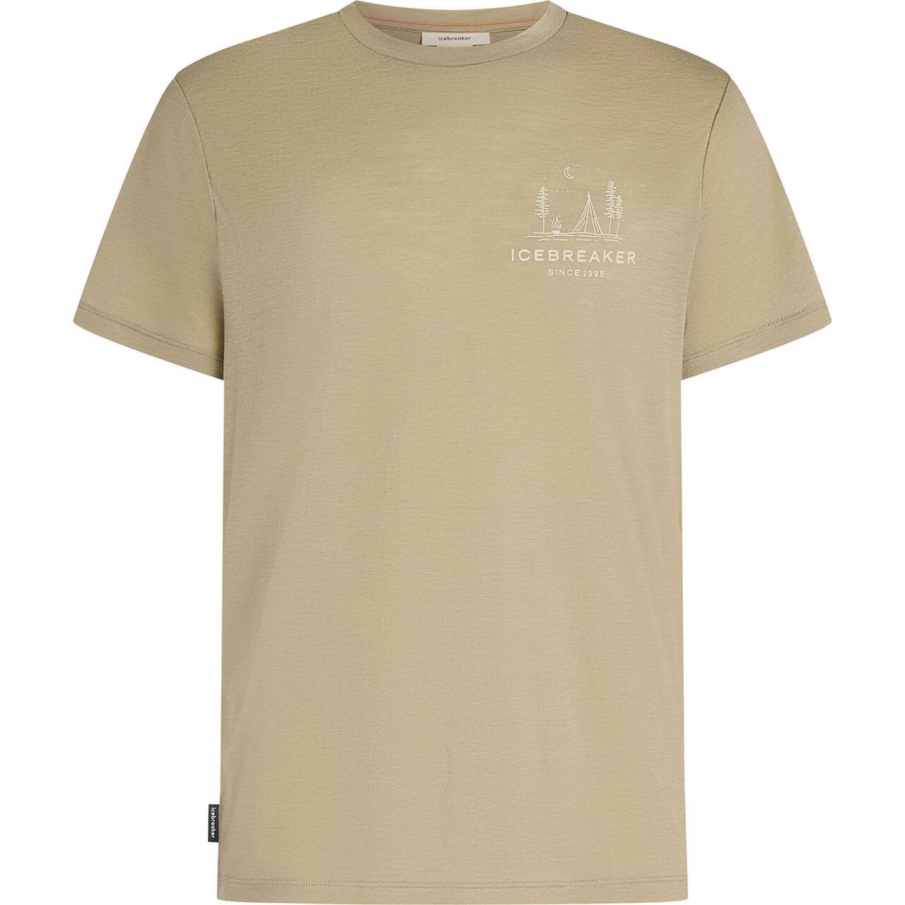 Icebreaker Mens Merino 150 Tech Lite S/S T (Beige (PEACEFUL PASS/FLAGSTONE) Medium)