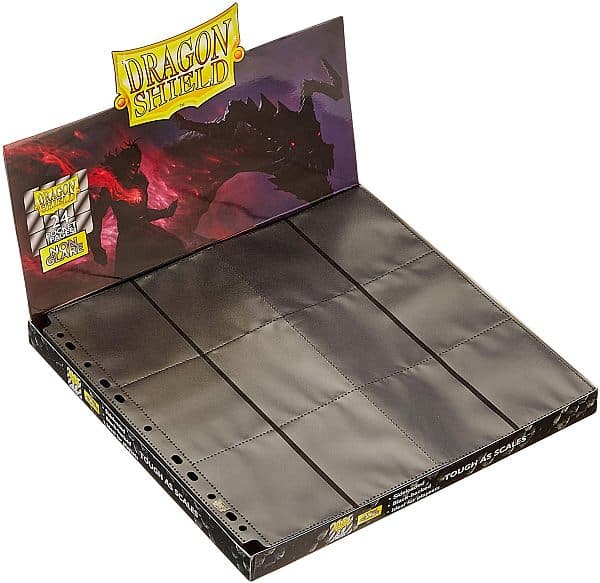 Dragon Shield 24-Pocket Pages: Matte/Non-Glare (Mappelommer til Ringbind/11 Huller) Side-Loading Black (Sort) (50)