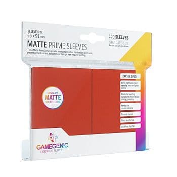 Gamegenic - Matte Prime Sleeves: Red (RÃ¸d) (100 Kortlommer)