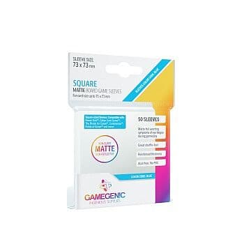 Gamegenic - Matte Square-Sized Sleeves: 73 x 73 mm - Clear (Transparent) (50 Kortlommer)