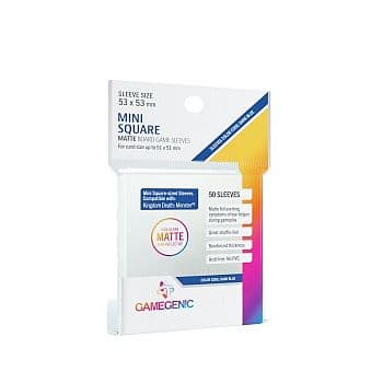 Gamegenic - Matte Mini Square-Sized Sleeves: 53 x 53 mm - Clear (Transparent) (50 Kortlommer)