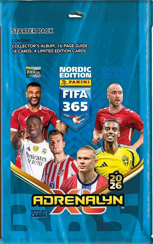Panini Adrenalyn XL: FIFA 365 2026 Nordic Edition - StartersÃ¦t - Mappe, Guide, 3 Boosters & 4 Limited-kort