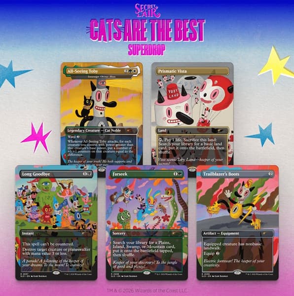 Secret Lair Drop Series (2026): Cats Are The Best Superdrop: Toby's Journey by Gary Baseman (Regular)