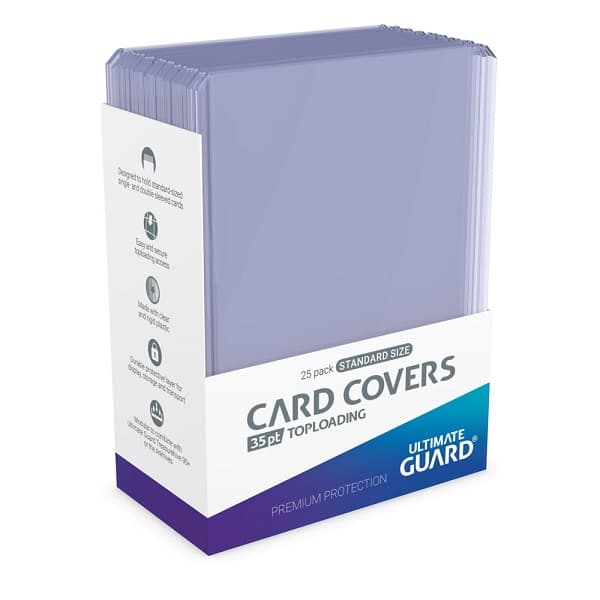 Ultimate Guard Card Covers (Toploader): Clear Regular - Box (25 stk.) - Plastik Deck Protector til kort i lommer