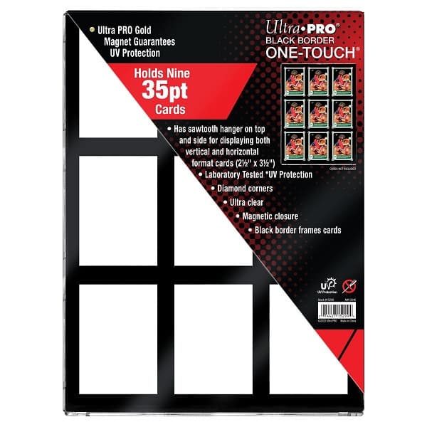 Ultra Pro ONE-TOUCH Magnetic Holder - 9-Card Frame - Black Border Standard Size (2,5" x 3,5") 35PT UV - Sleeves #15299-UV