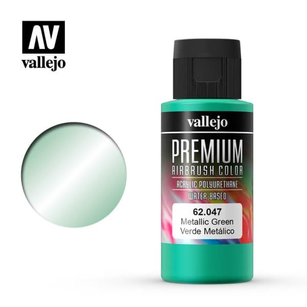Vallejo - Premium Airbrush Color: Metallic Green - 60ml