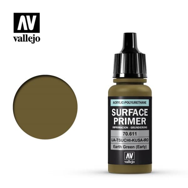 Vallejo - Surface Primer (Acrylic-Polyurethane): Earth Green (Early) - 17 ml.