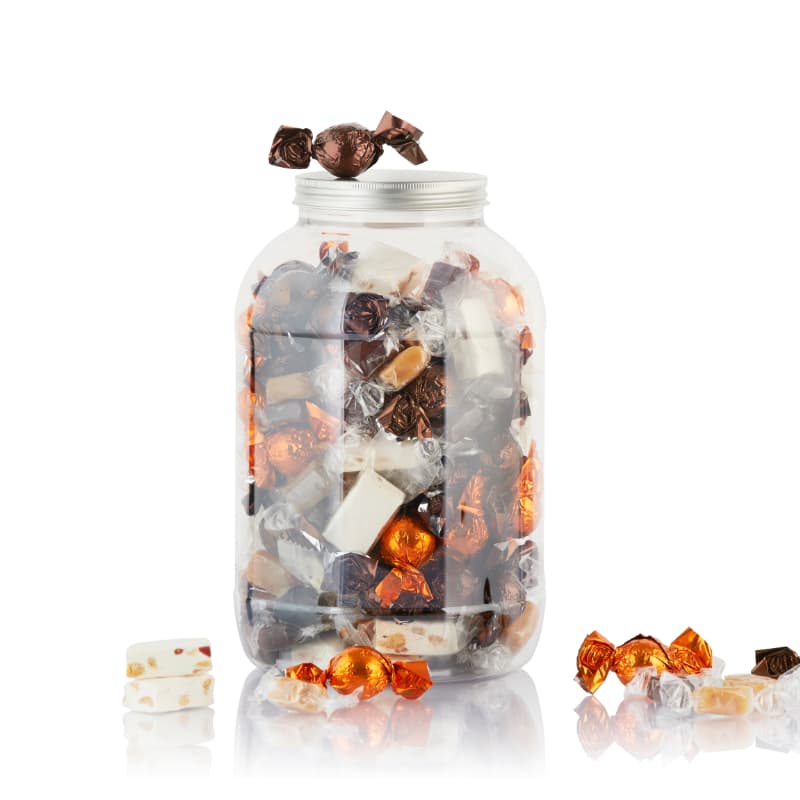 Mix af fyldte chokoladekugler, fransk nougat & karamel - 1700g