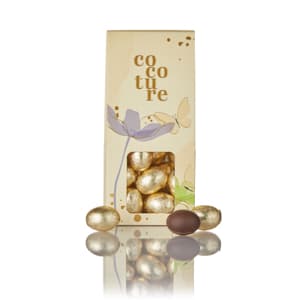 Fyldte folieæg i gul Cocoture dragébox - 95-100g