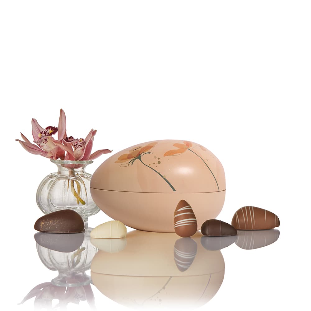 Marcipanæg i orange Cocoture metalæg - 275g
