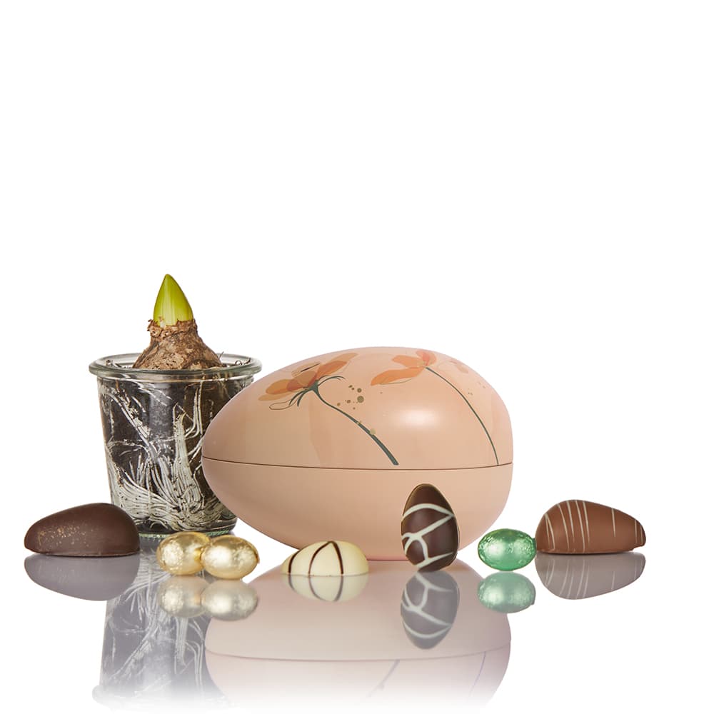 Påskemix i orange Cocoture metalæg - 275g