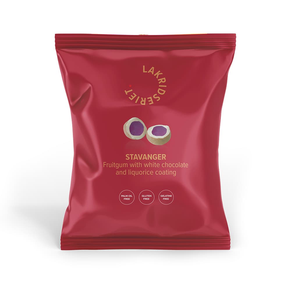 Stavanger - Skovbærvingummi m/ hvid chokolade & lakrids - 95g
