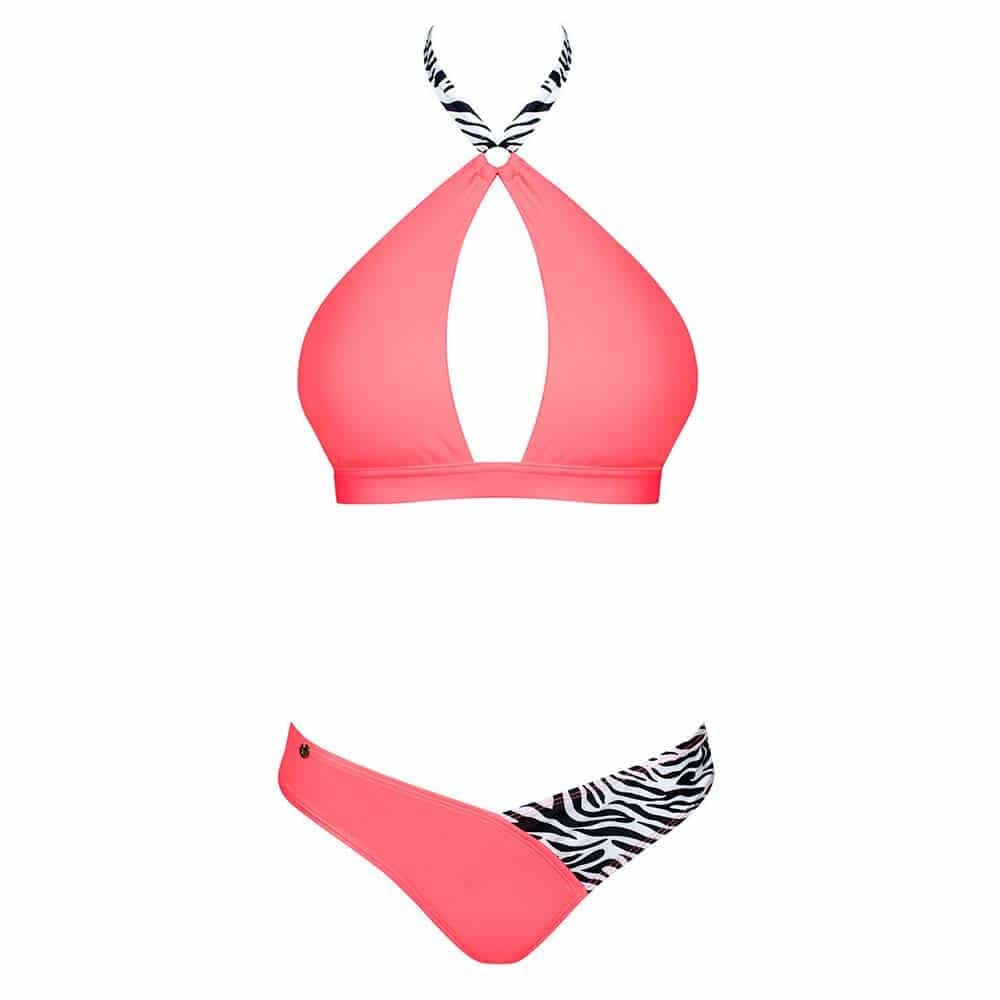 Obsessive Bahamya Bikini Koral og Zebra - M