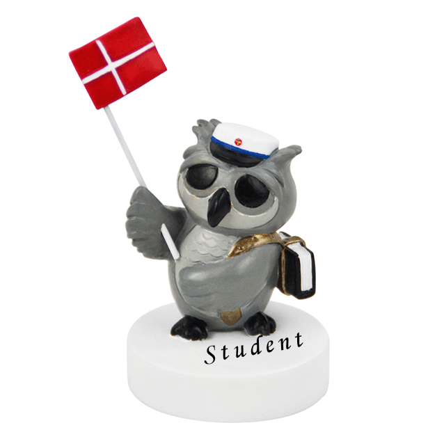 Kids by Friis Ugle med taske og blå studenterhue