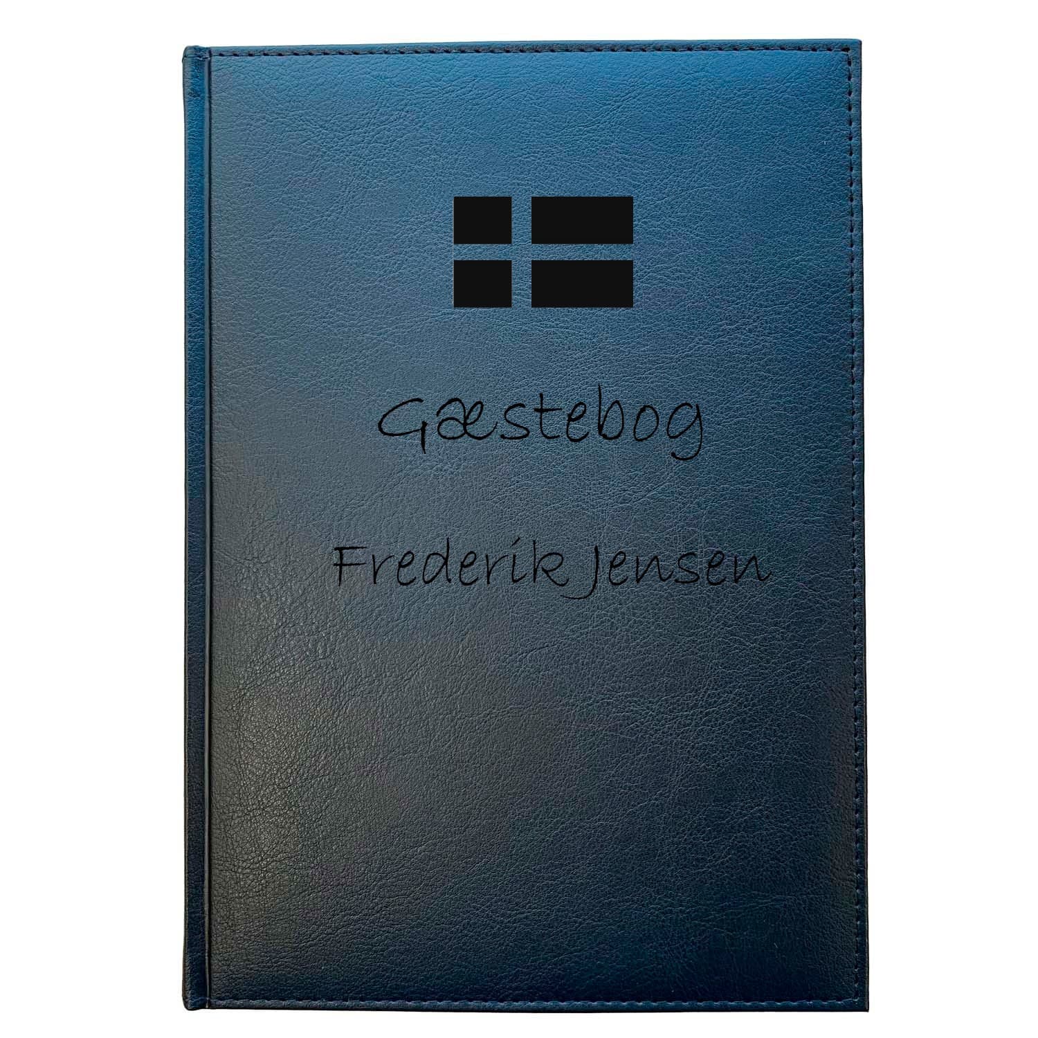 Gæstebog sort uden linjer 17,5 x 24,5 cm