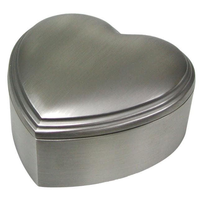 Nordahl Andersen Hjerte smykkeskrin blank 10 x 10 cm fortinnet