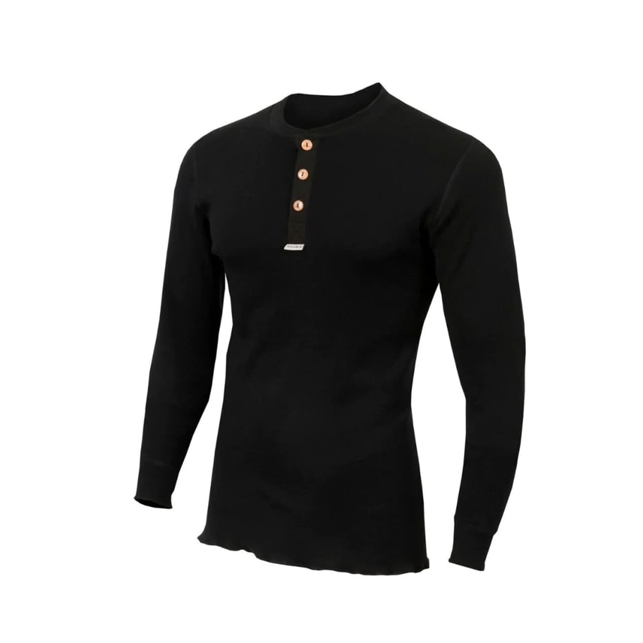 Aclima Mens WarmWool Grandad Shirt (Sort (JET BLACK) Medium)