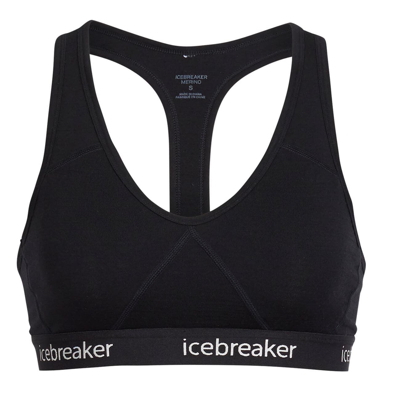 Icebreaker Womens Sprite Racerback Bra (Sort (BLACK/BLACK) Small)