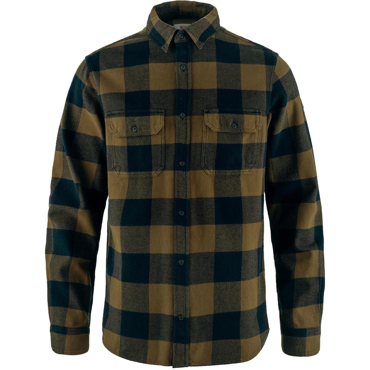 Fjällräven Mens Övik L/S Heavy Flannel Shirt (Brun (WOOD BROWN-DARK NAVY/265-555) X-large)
