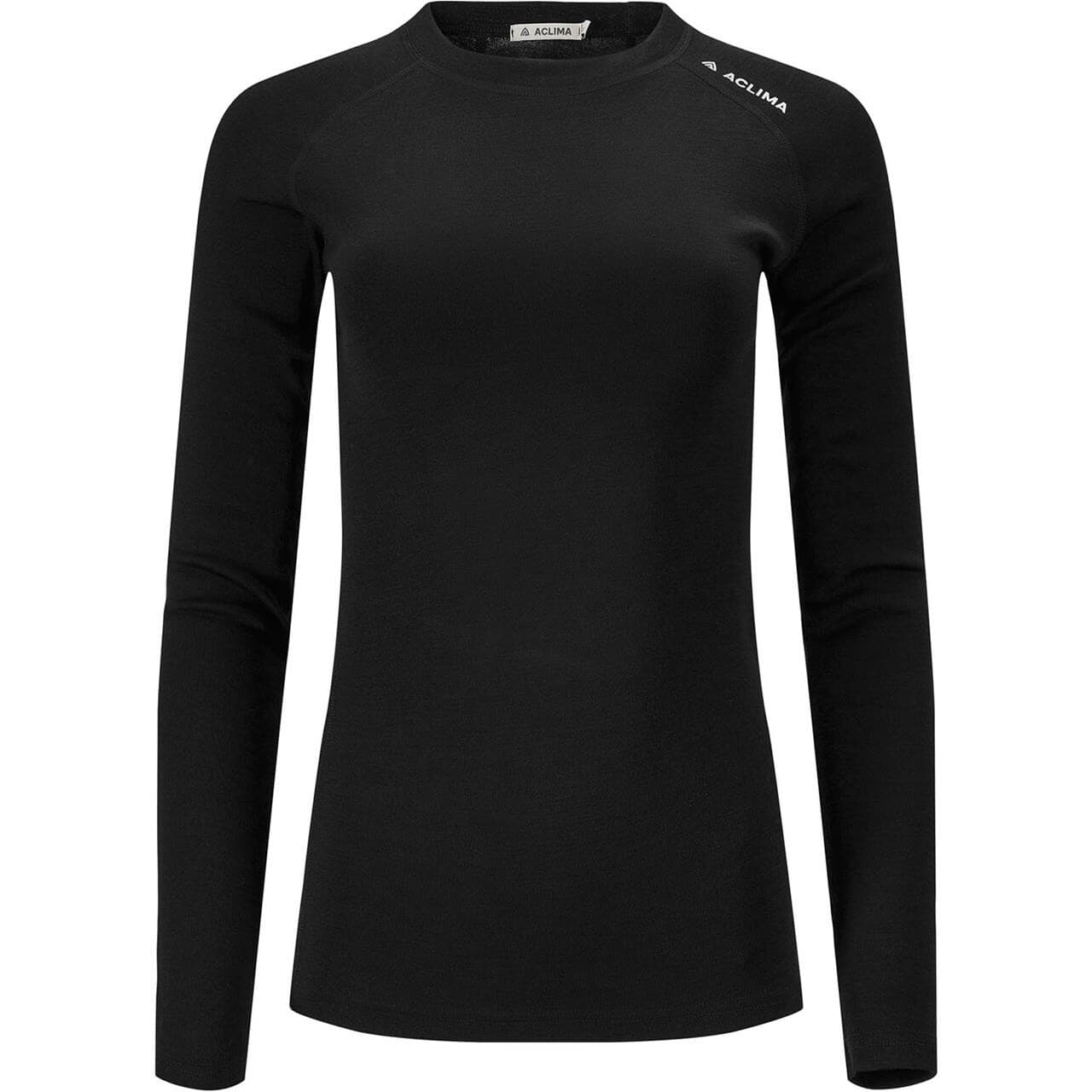 Aclima Womens WarmWool Crew Neck Shirt (Sort (JET BLACK) X-small)