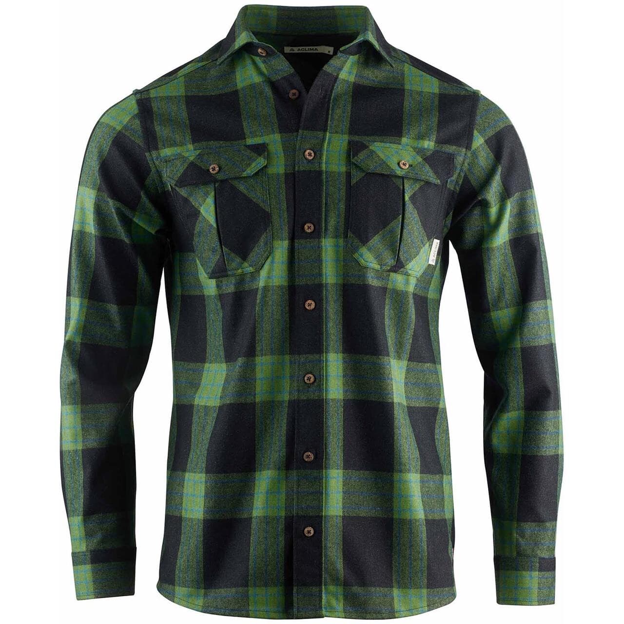 Aclima Mens Leisurewool Reborn Woolshirt (Grå (CHECK DARK GREY/GREEN) X-large)