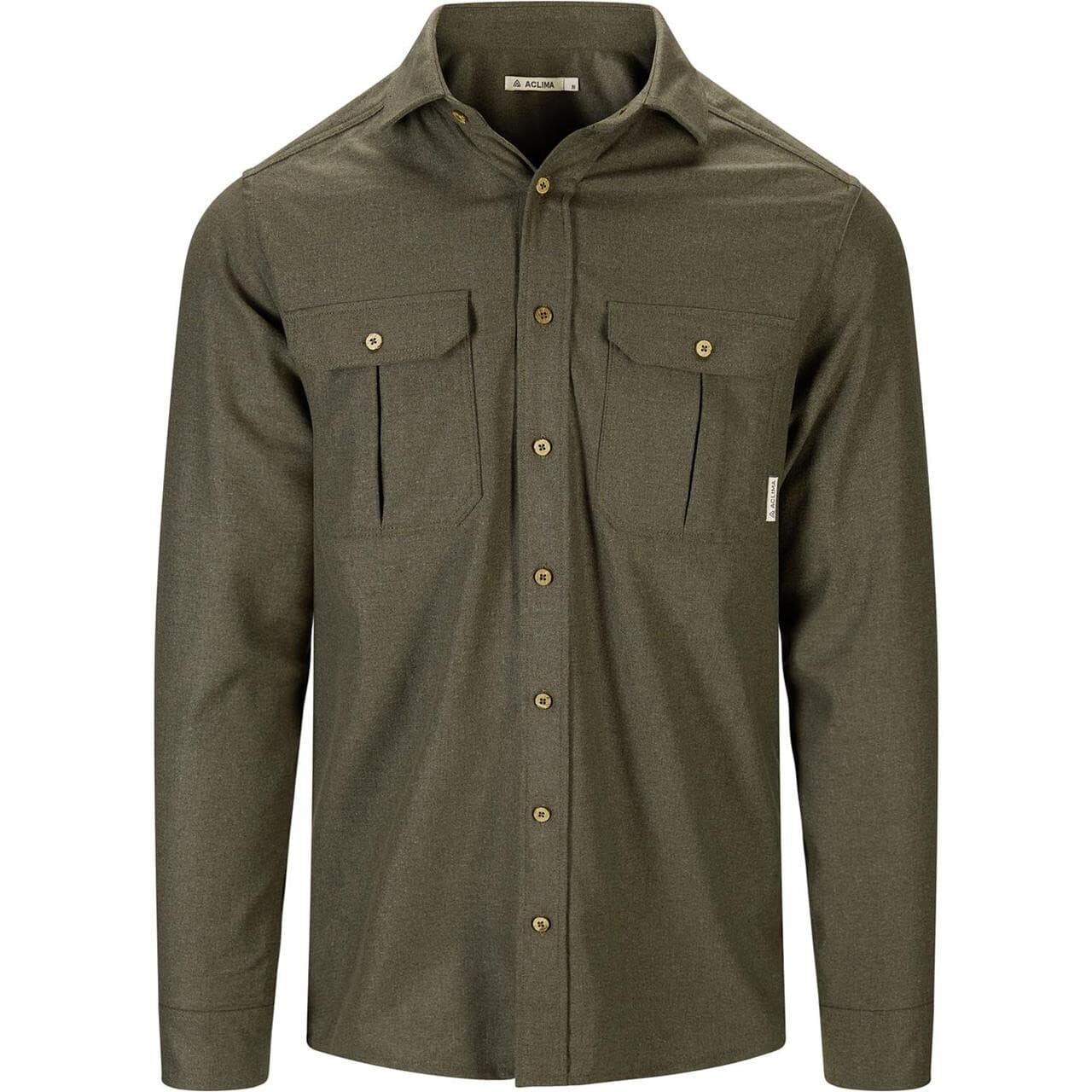 Aclima Mens Leisurewool Reborn Woolshirt (Grøn (FOREST MELANGE) X-large)