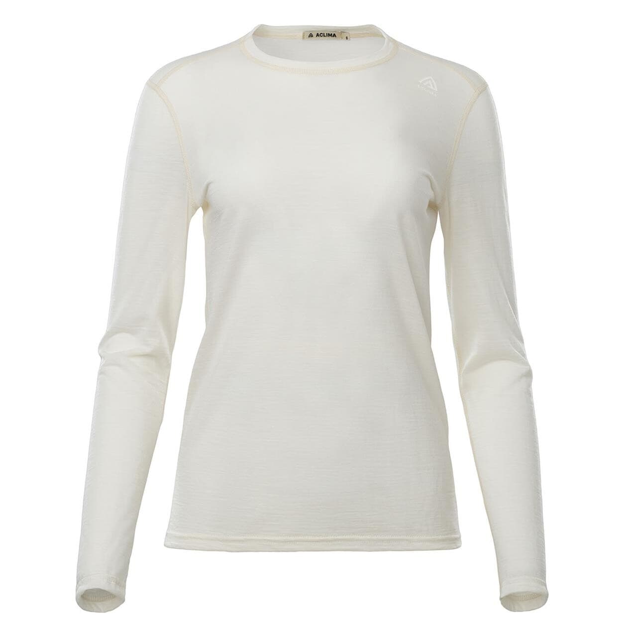 Aclima Womens Lightwool Undershirt Long Sleeve (Hvid (NATURE) X-small)