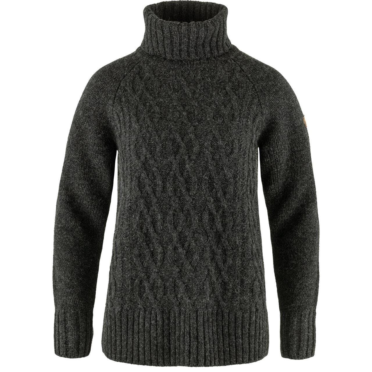 Fjällräven Womens Övik Cable Knit Roller Neck (Grå (DARK GREY/030) Large)