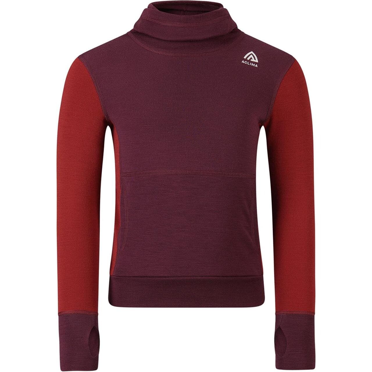 Aclima Childrens WarmWool Hoodsweater (Rød (FIG/RED DAHLIA) 110 cm)