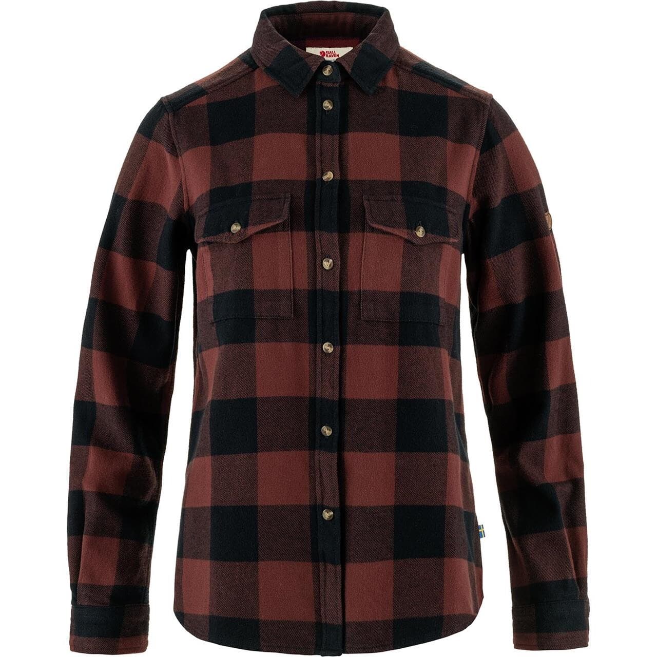 Fjällräven Womens Övik Heavy Flannel Shirt (Blå (DARK NAVY-MAROON/555-352) Large)
