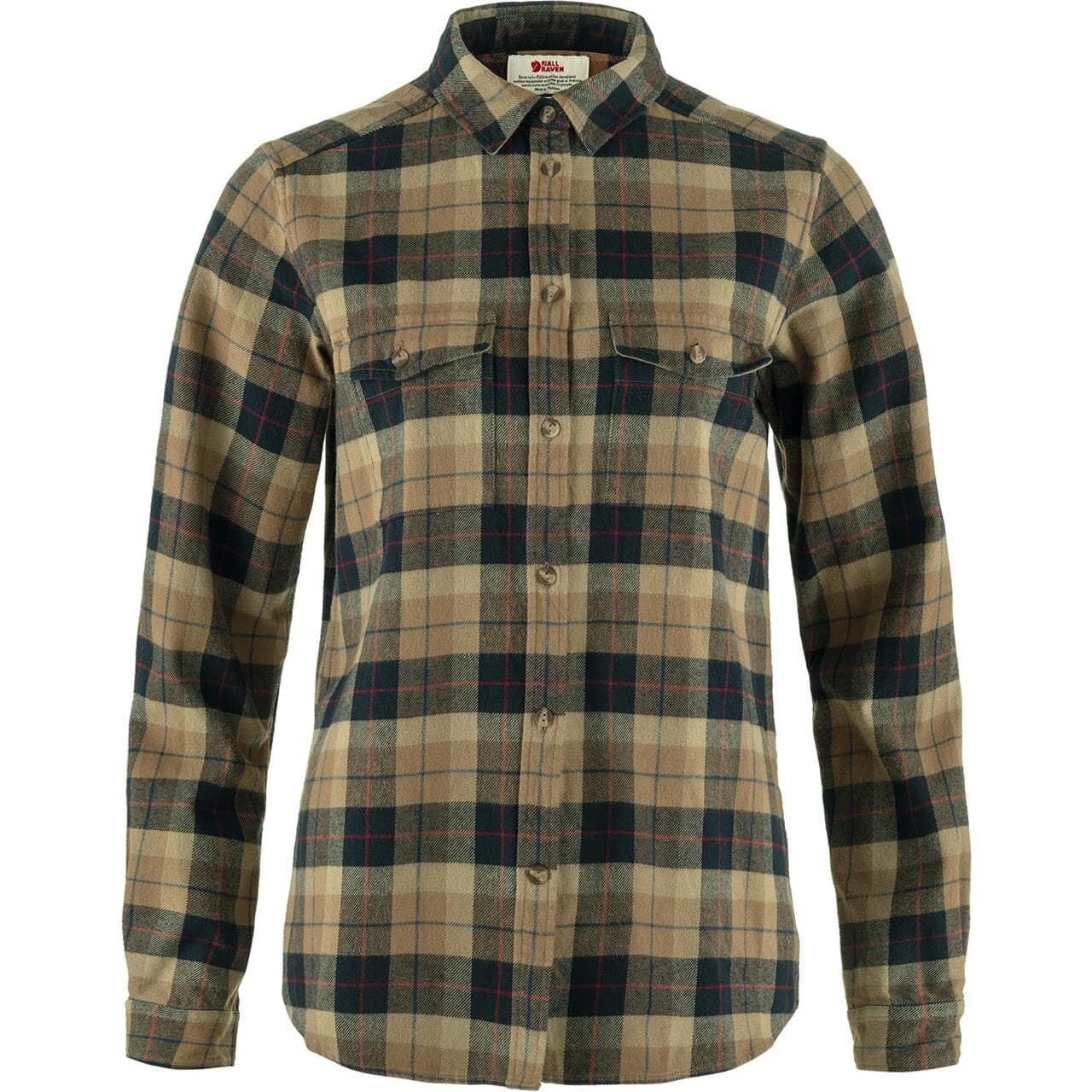 Fjällräven Womens Värmland Heavy Flannel Shirt (Brun (DARK SAND-DARK NAVY/227-555) Small)