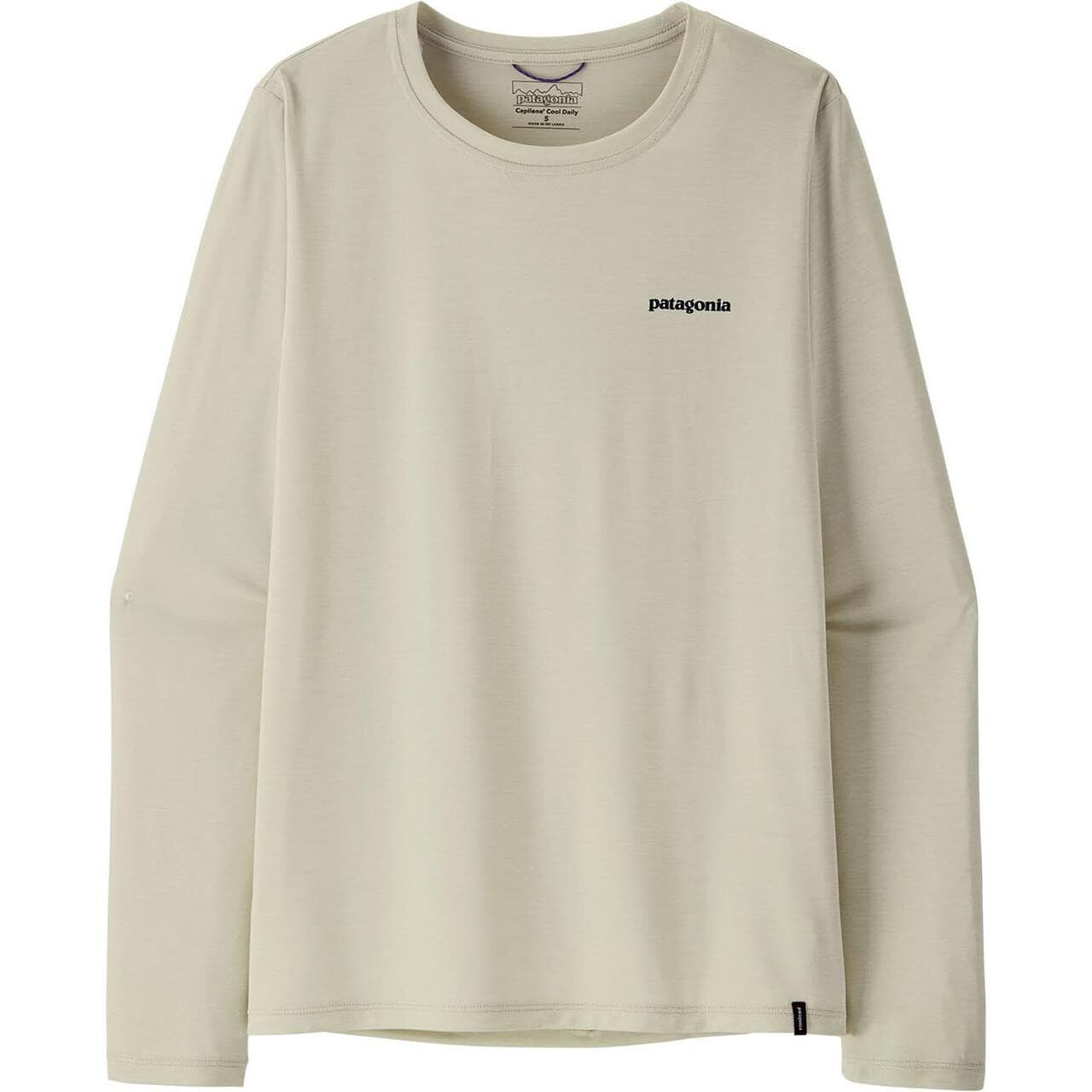 Patagonia Womens L/S Cap Cool Daily Shirt Boardshort Logo (Grå (DYNO WHITE) Small)