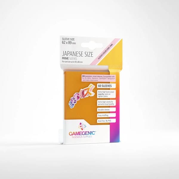 Gamegenic: Prime Sleeves: Small/Japanese Size - Orange (Orange) (60 Kortlommer)
